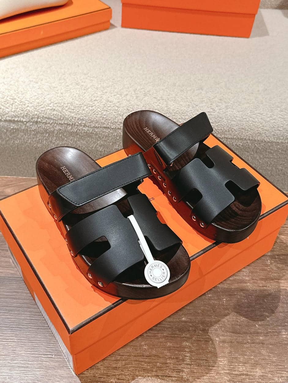 Hermes wooden sole sandals-2